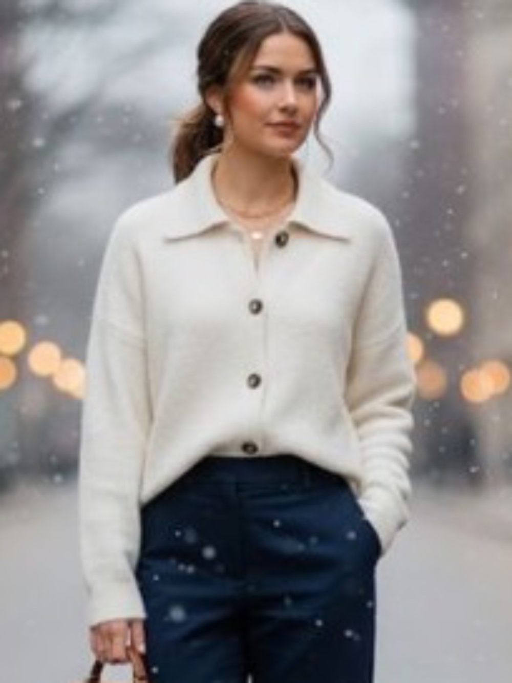 Madewell Ivory/Off-White Cardigan Size S